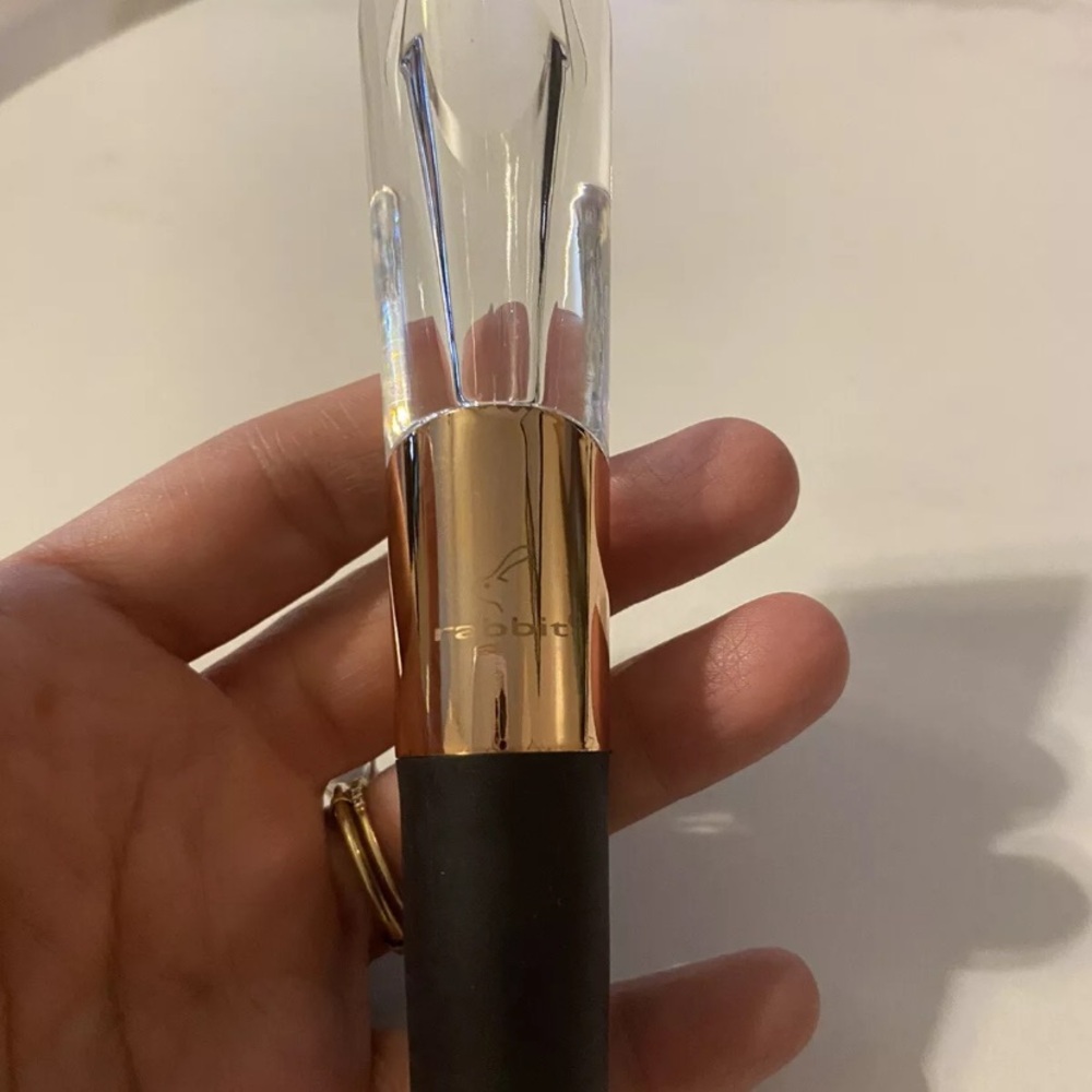 Rabbit Wine Aerator with Gold and Black Handle